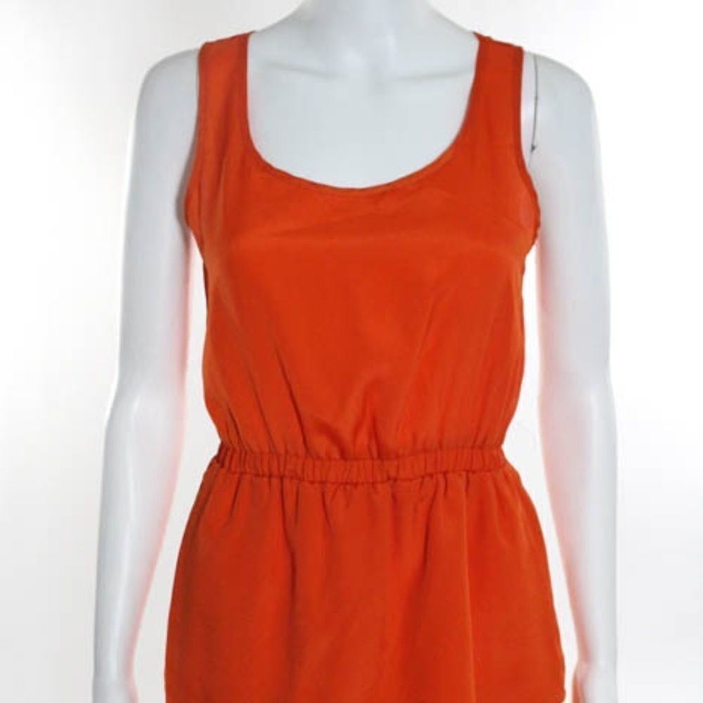 Chloe K Orange Sleeveless Scoop Neck Dress XS